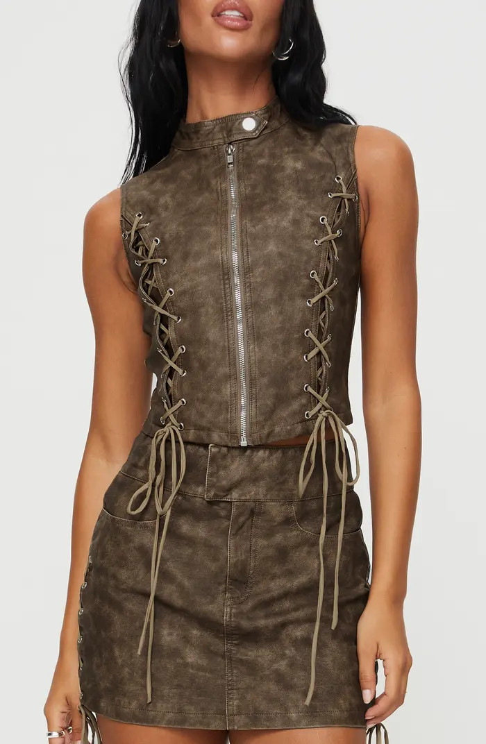 Ceejay Faux Leather Top | Nordstrom