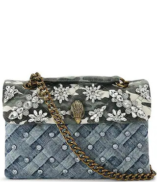 Kensington Crystals Denim Camo Shoulder Bag | Dillard's