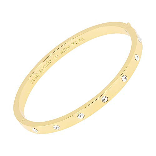 kate spade new york Set in Stone Metal Stone Hinged Bangle, Clear/Gold, One Size | Amazon (US)
