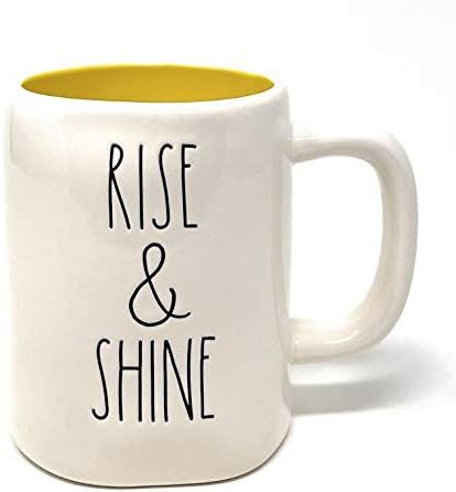 Rae Dunn RISE & SHINE Mug Yellow interior - Ceramic - VALENTINE'S DAY | Amazon (US)