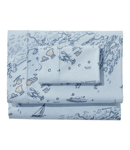 Nautical Map Percale Sheet Collection | L.L. Bean