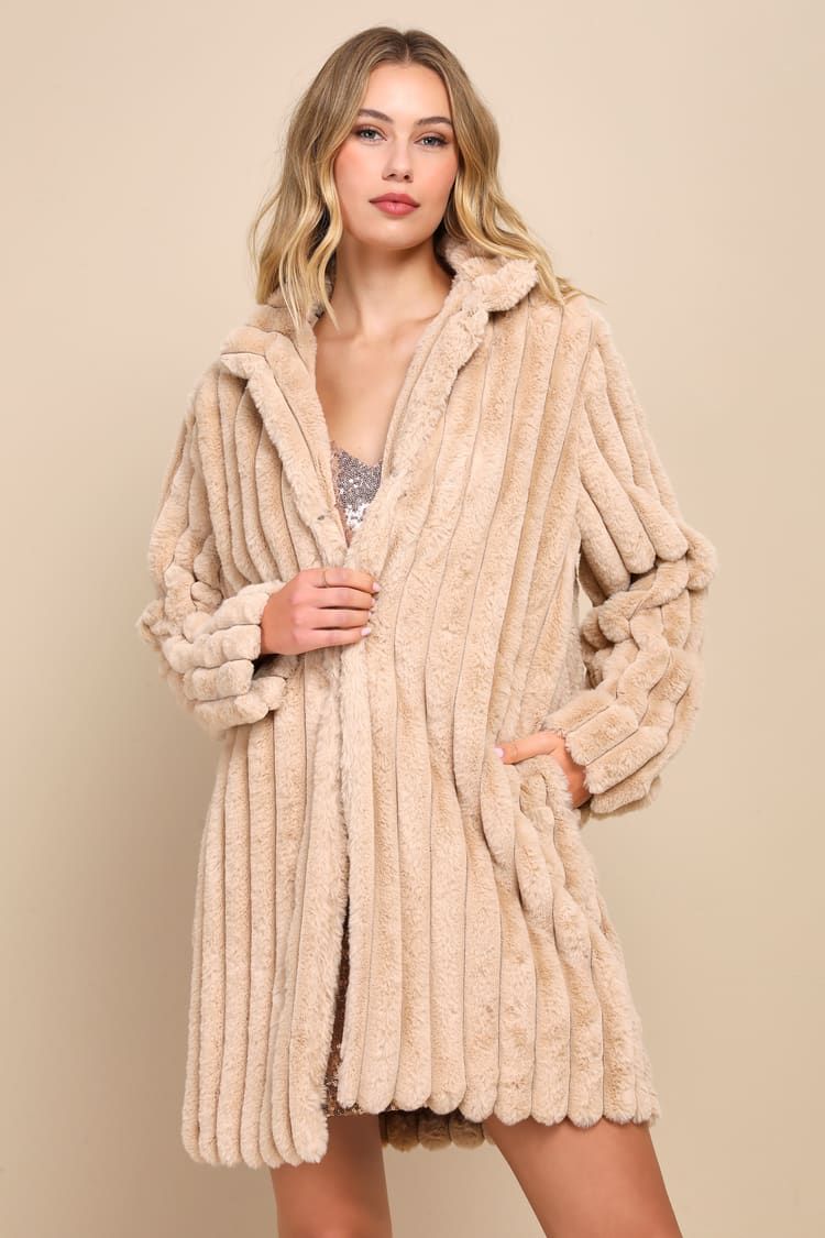 Classy Season Beige Faux Fur Coat | Lulus