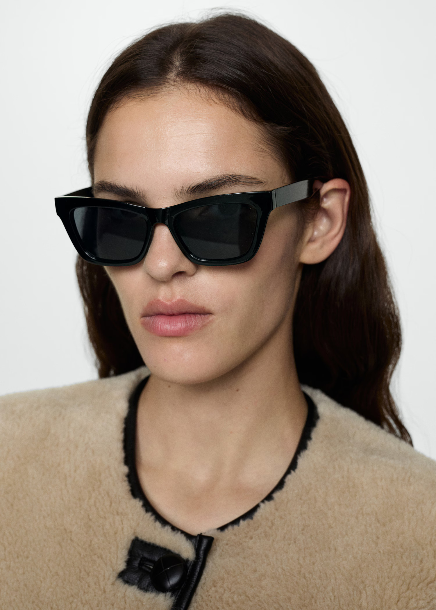 Fur-effect coat with appliqués - Women | MANGO USA | Mango (US/MX/AU)