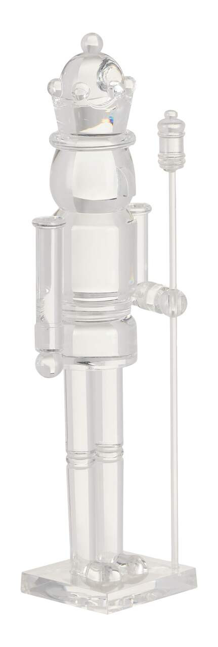 CANVAS White Christmas Collection Clear Nutcracker with Round Hat Holiday Tabletop Décor, 14-in | Canadian Tire