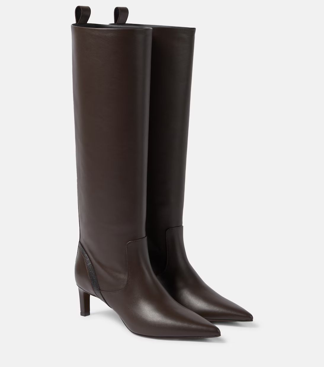 Embellished leather knee-high boots | Mytheresa (US/CA)