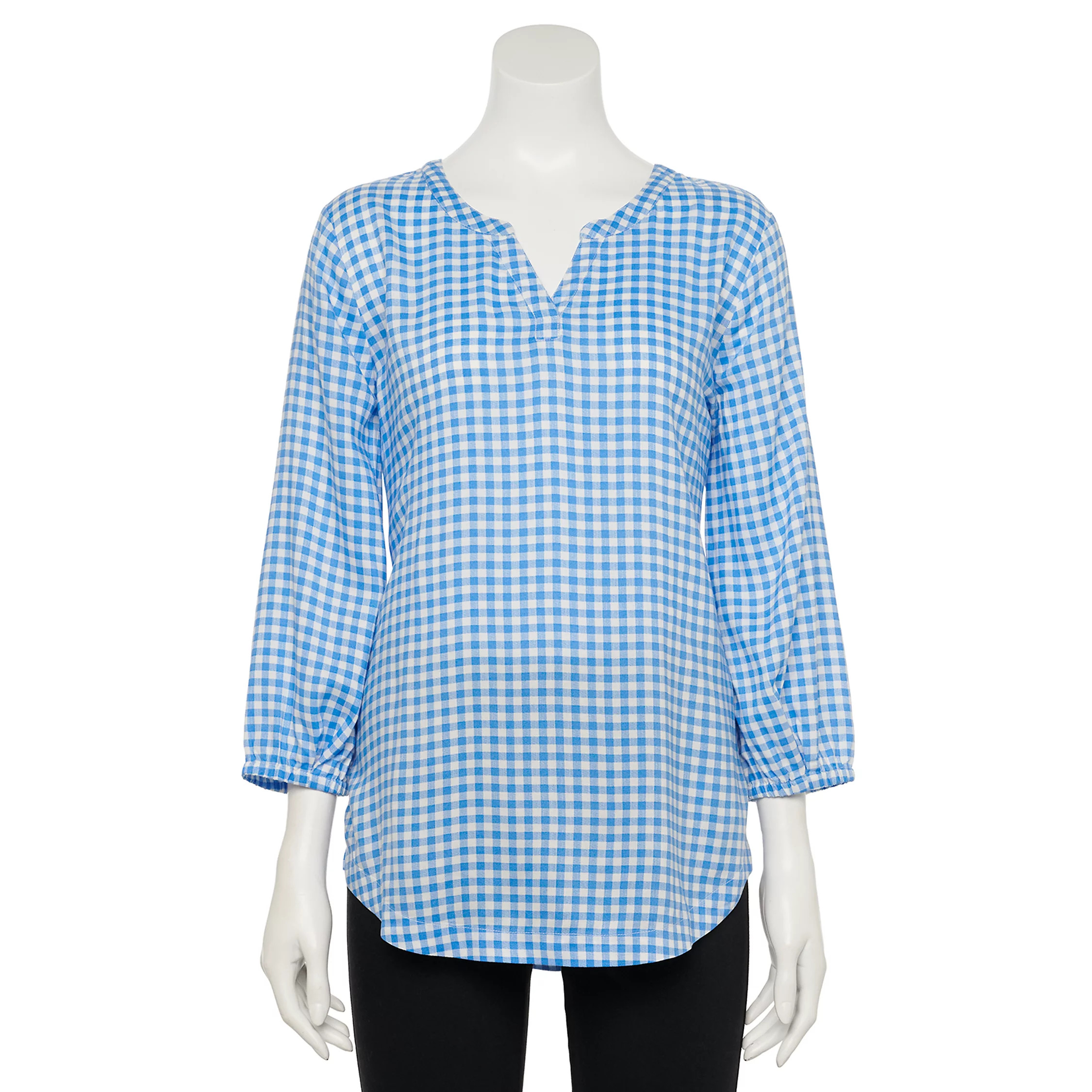 Women's Croft & Barrow® Three Quarter Tuck Sleeve Top | Kohl's