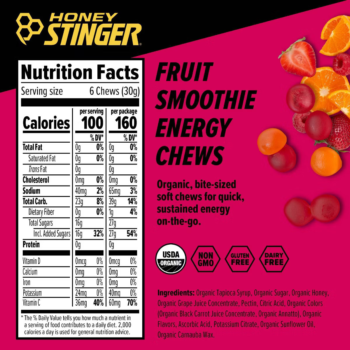 Honey Stinger Organic Energy Chews Fruit Smoothie | Target