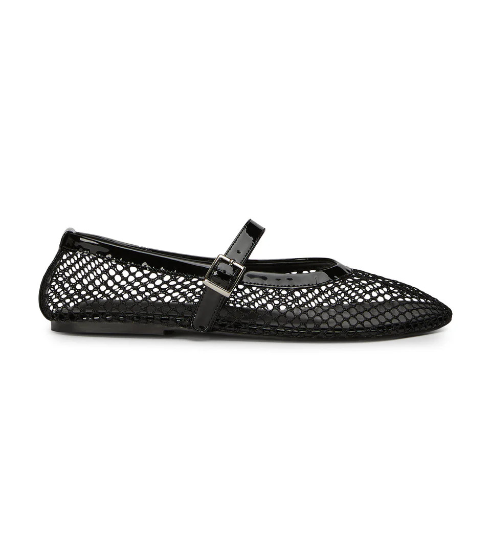 Mia Black Mesh/Patent Flats | Casual Shoes | Tony Bianco USA | Tony Bianco US