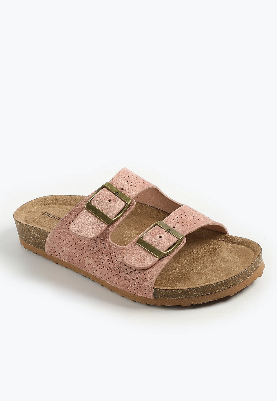 SuperCush Chloe Perforated Two Band Footbed Sandal | Maurices