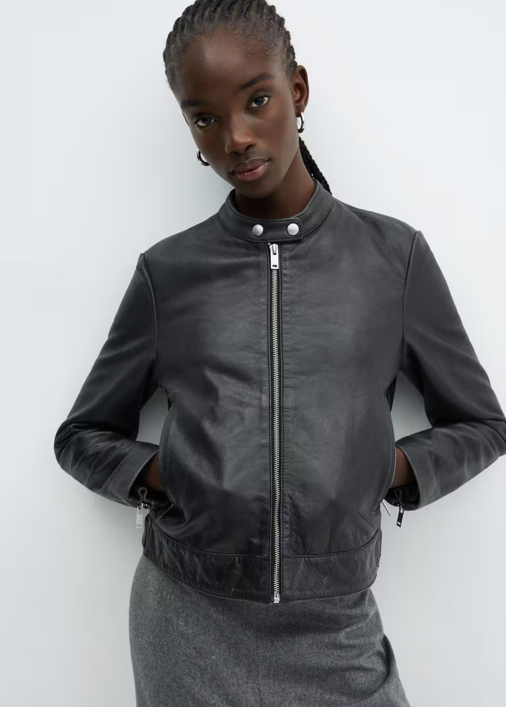 100% leather jacket -  Women | Mango USA | MANGO (US)