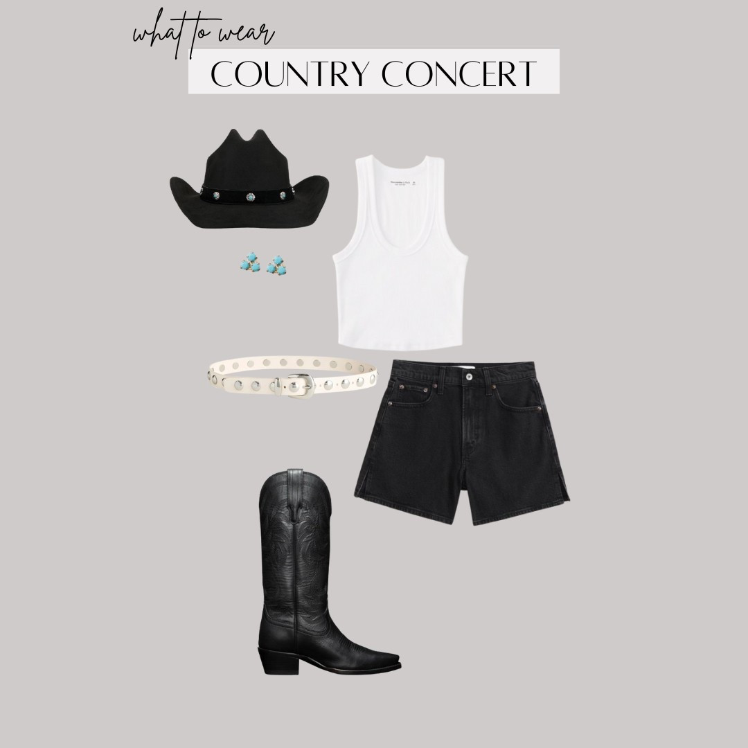 Country Concert Outfit Idea
- the perfect mix of edgy and western for a night of live musicc


Black denim shorts, cowboy hat, western boots, Madewell belt, trendy belt, turquoise earrings, turquoise jewelry, Abercrombie outfit, summer outfit, Nashville bachelorette party, Austin Texas 

#LTKItBag #LTKShoeCrush #LTKU