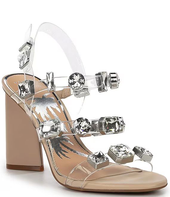 Gianni Bini x DANNIJO Bianca Clear Vinyl Jewel Embellished Dress Sandals | Dillard's | Dillard's