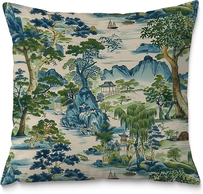 Chinoiserie Pillow Covers 18x18, Chinoiserie Decor, Grandmillennial Home Decor, Chinoiserie Beddi... | Amazon (US)