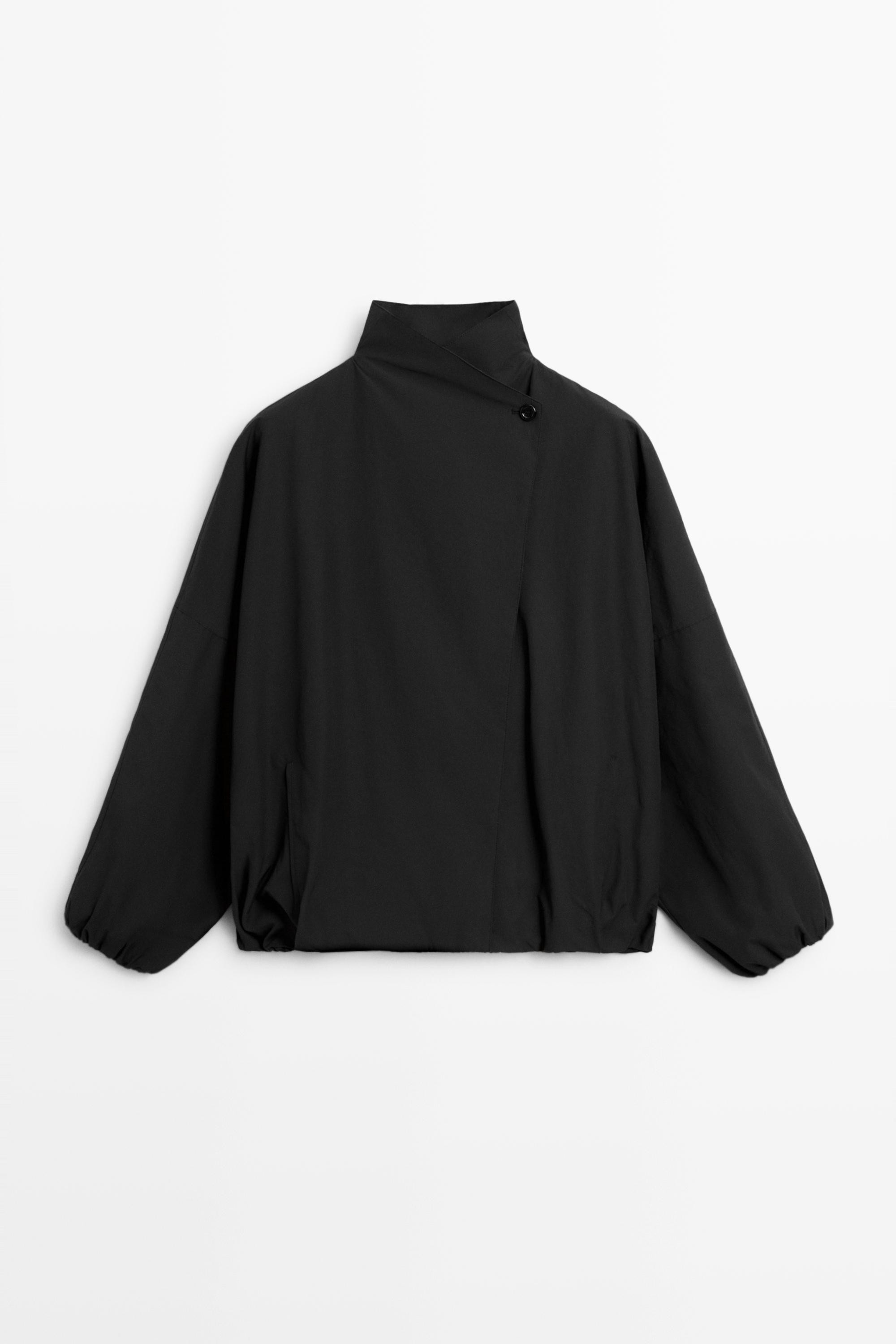 Technical bomber jacket with side button | Massimo Dutti US