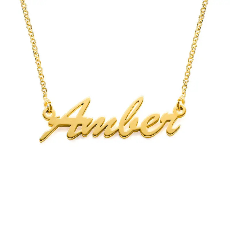 Name Necklace in Gold Vermeil - Gold Name Necklace | Theo Grace