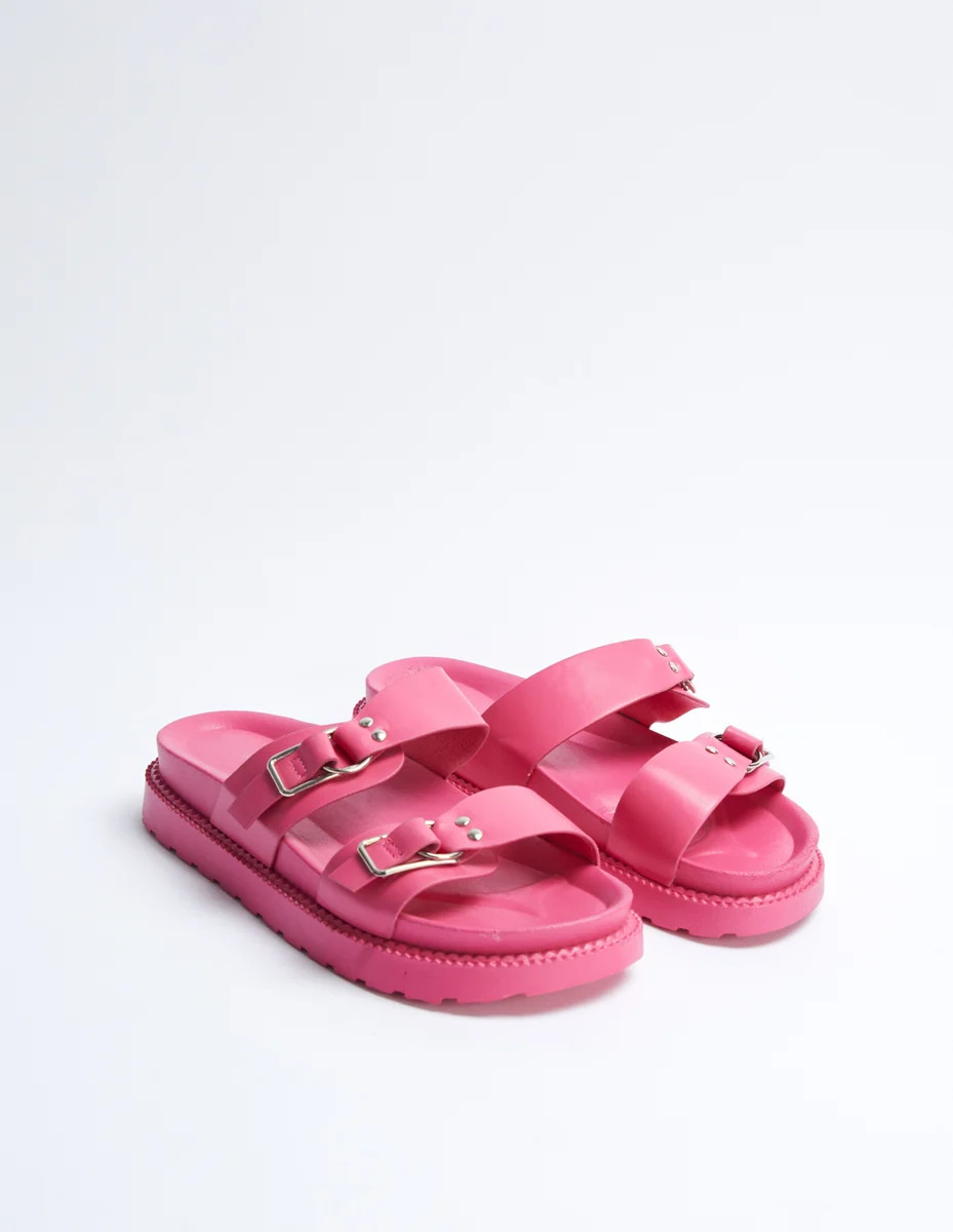 Pink | Two Strap Buckle Sandals | Blue Vanilla | Blue Vanilla