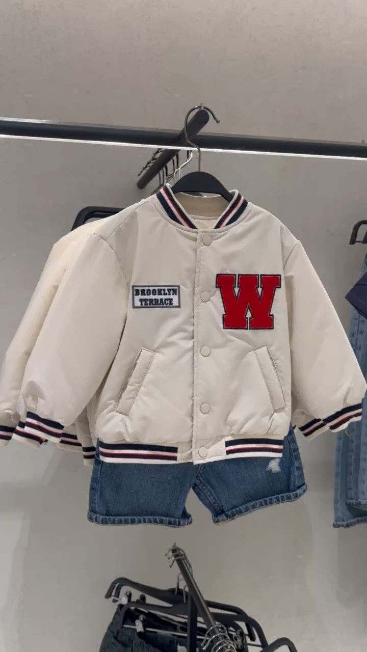 Varsity bomber jacket will keep toddler boys stylish and warm on Spring days!  Pair with denim and tennis sneakers! 

#LTKStyleTip #LTKKids #LTKFindsUnder50