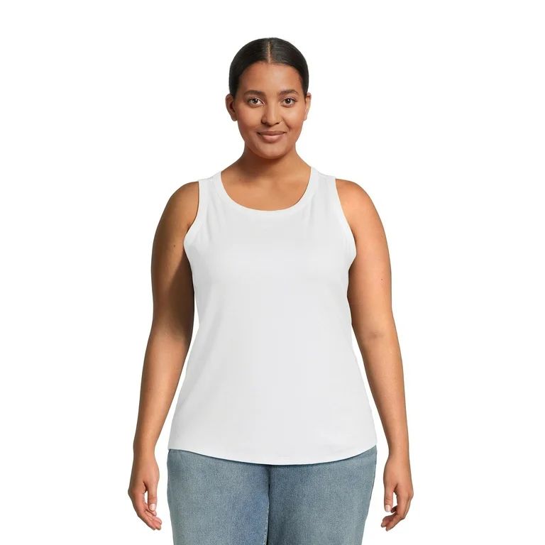 Terra & Sky Women's Plus Size High Neck Ribbed Tank Top | Walmart (US)