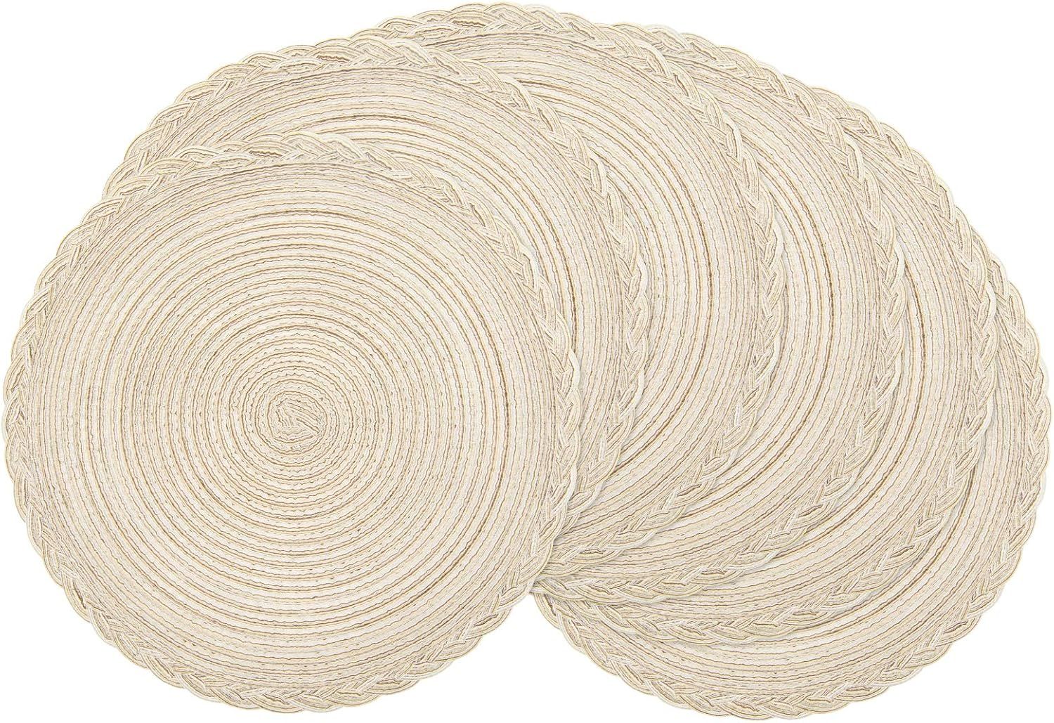U'Artlines Indoor & Outdoor Round Cotton Placemat, Perfect for Fall, Dinner Parties, BBQs, Christ... | Amazon (US)