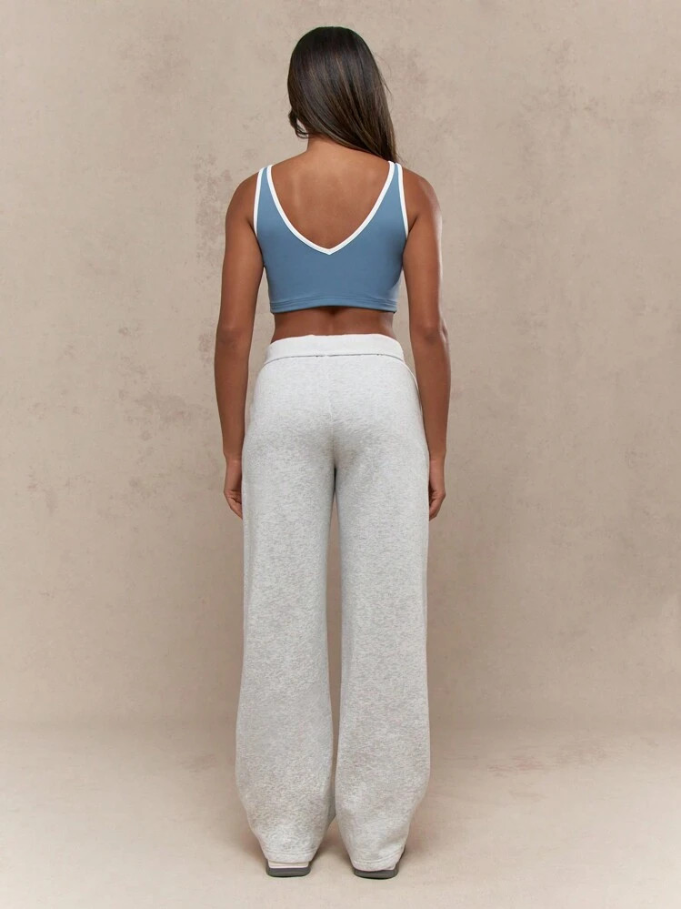 MISSGUIDED Athletic Jogger Sweatpants Wide Leg Fleece Pants With Side Pockets Loungewear Workout ... | SHEIN