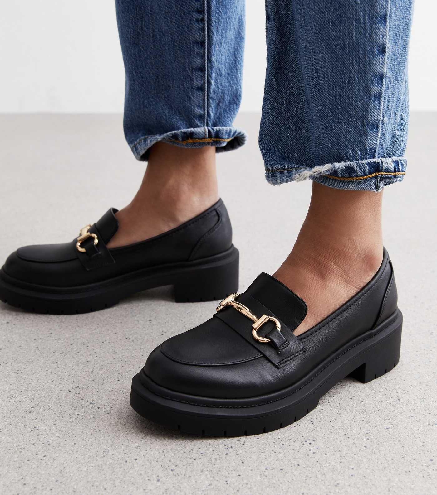 Black Leather-Look Chunky Loafers
						
						Add to Saved Items
						Remove from Saved Items | New Look (UK)