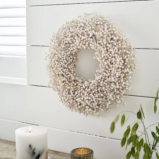 Dried-Linum Wreath – 30cm | The White Company (UK)