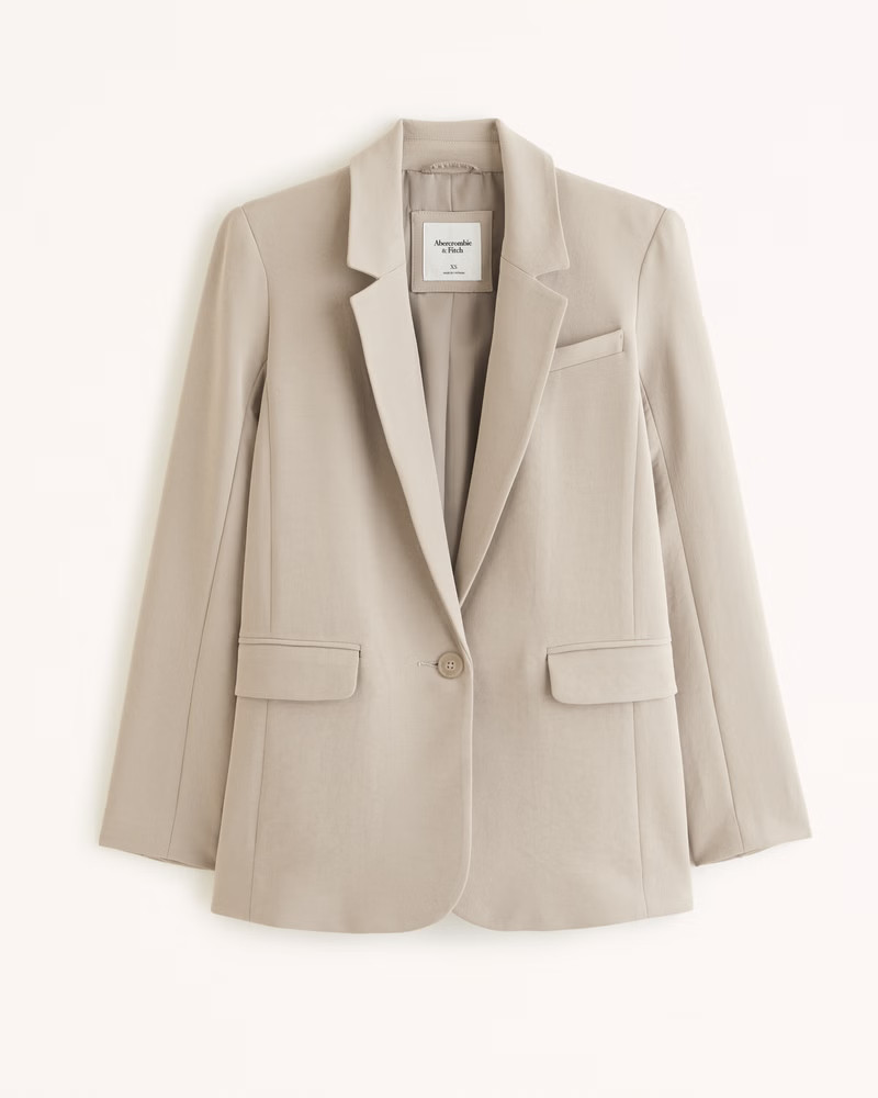 Premium Crepe Blazer | Abercrombie & Fitch (US)