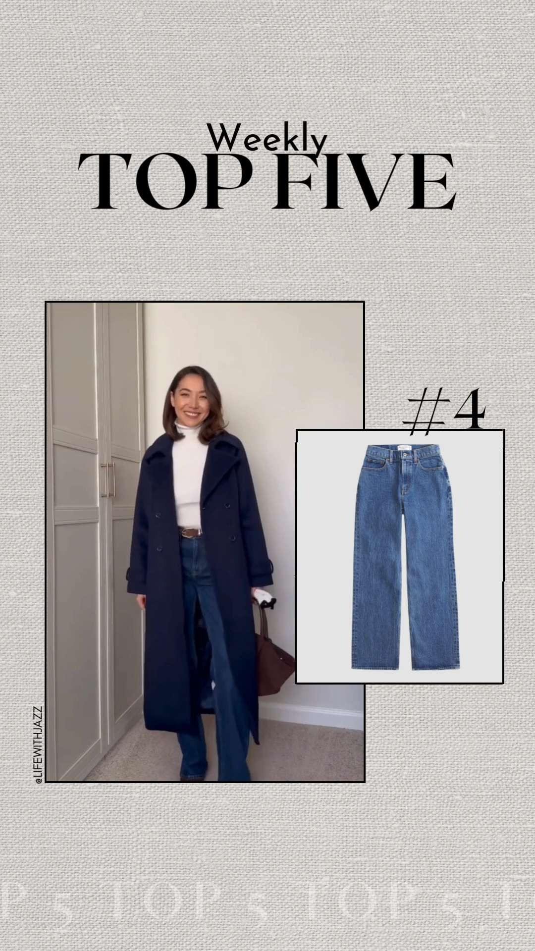 #4 bestseller: Abercrombie relaxed 90's high-rise jeans 

Wearing the regular length (I'm 5'4")

under $100, available in several washes + lengths  

 

#LTKFindsUnder100