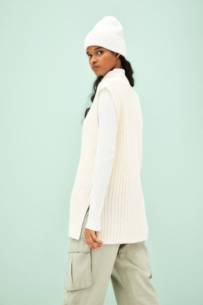 Oversized Rib-knit Sweater Vest | H&M (US + CA)