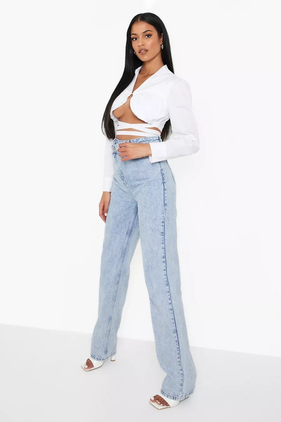 Tall Asymmetric Straight Leg Jeans | Boohoo.com (US & CA)