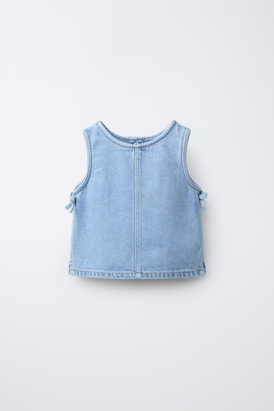 BOW DENIM TOP | Zara US