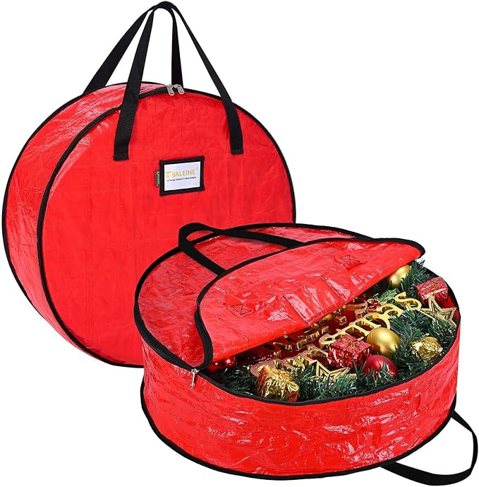 BALEINE Wreath Storage Container, 2 Pack Christmas Wreath Storage Bag with Tear Resistant PE Mate... | Amazon (US)