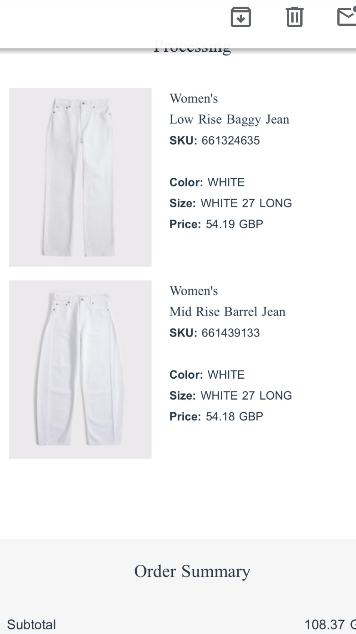 My Abercrombie order 
I wear size 27 L 
USE CODE AFXLTK for an extra 15% off 