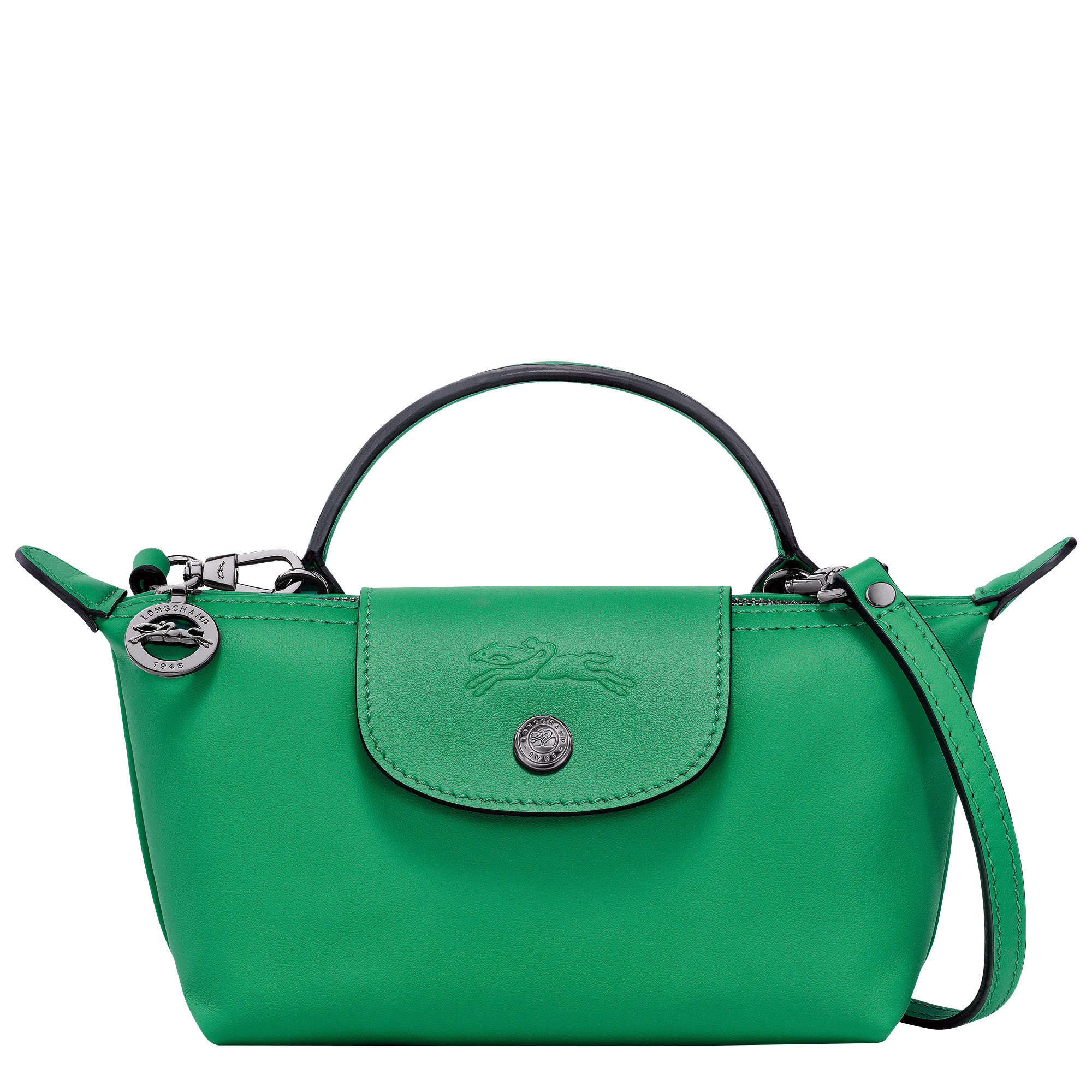 Le Pliage Xtra XS Pouch Green - Leather | Longchamp US | Longchamp