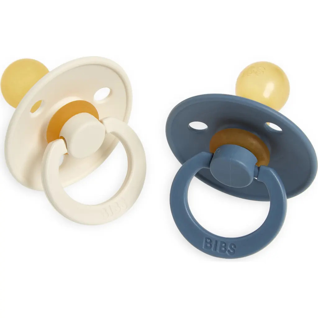 BIBS Assorted 2-Pack Latex Pacifiers in Ivory/Petrol at Nordstrom | Nordstrom