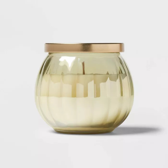 14oz Round Depression Glass with Metal Lid Oasis Palm - Opalhouse™ | Target