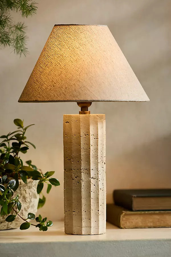 Travertine Table Lamp in Beige at Terrain | Terrain