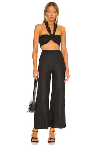 Refaeli Top | Black Halter Top | Black Crop Top | Black Pants Outfit | Black Pant Set | Summer Sets | Revolve Clothing (Global)