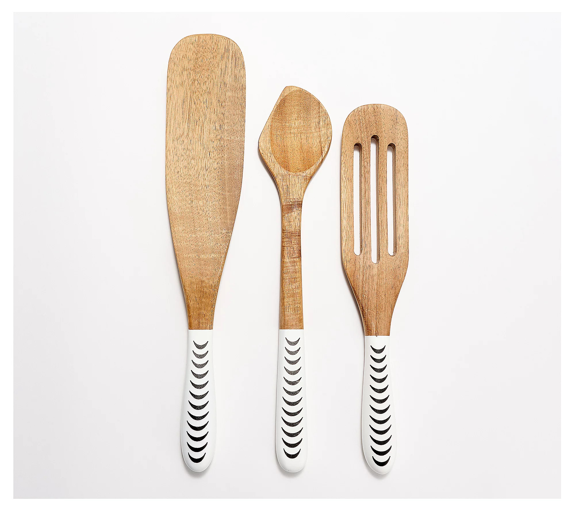 Mad Hungry 3pc Acacia Printed Wood Kitchen Tool Set | QVC