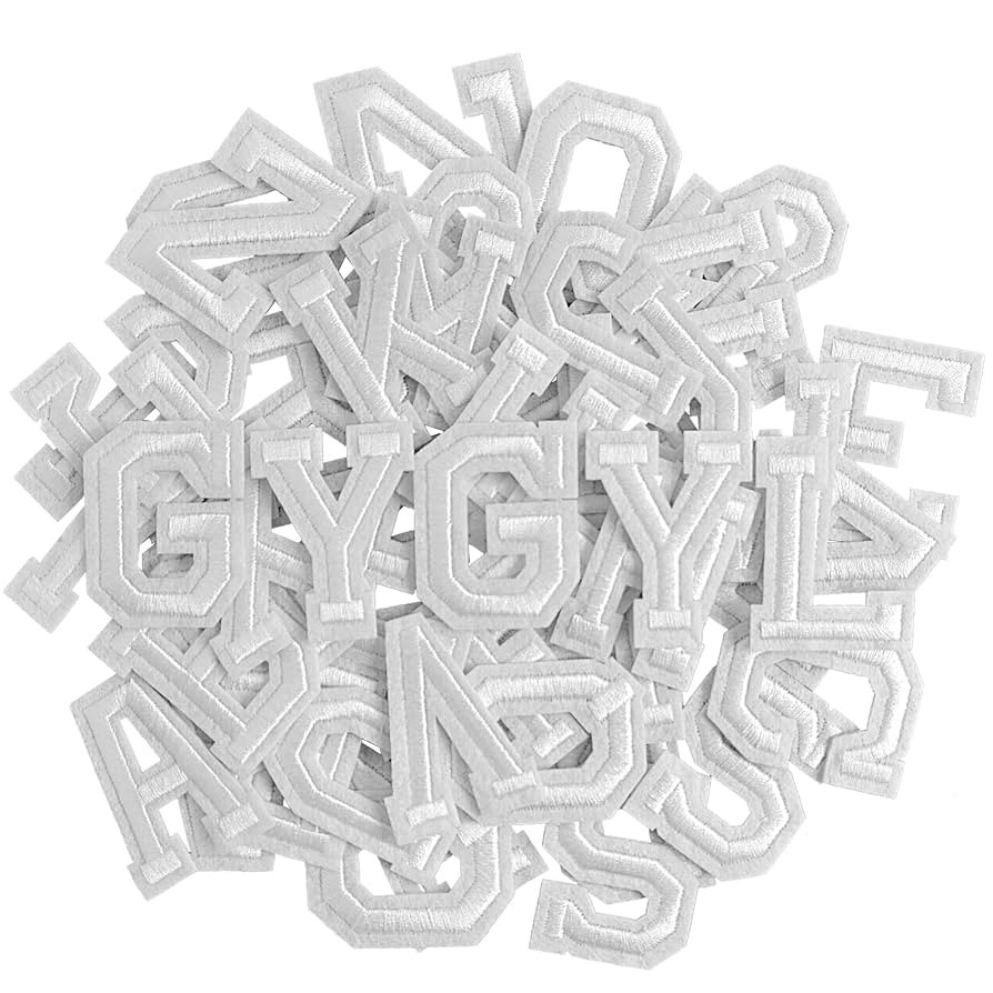 GYGYL 104 Pieces Iron on Letter Patches, Embroidered A-Z Letter Patches for Clothes, Dress, Hat, ... | Amazon (US)