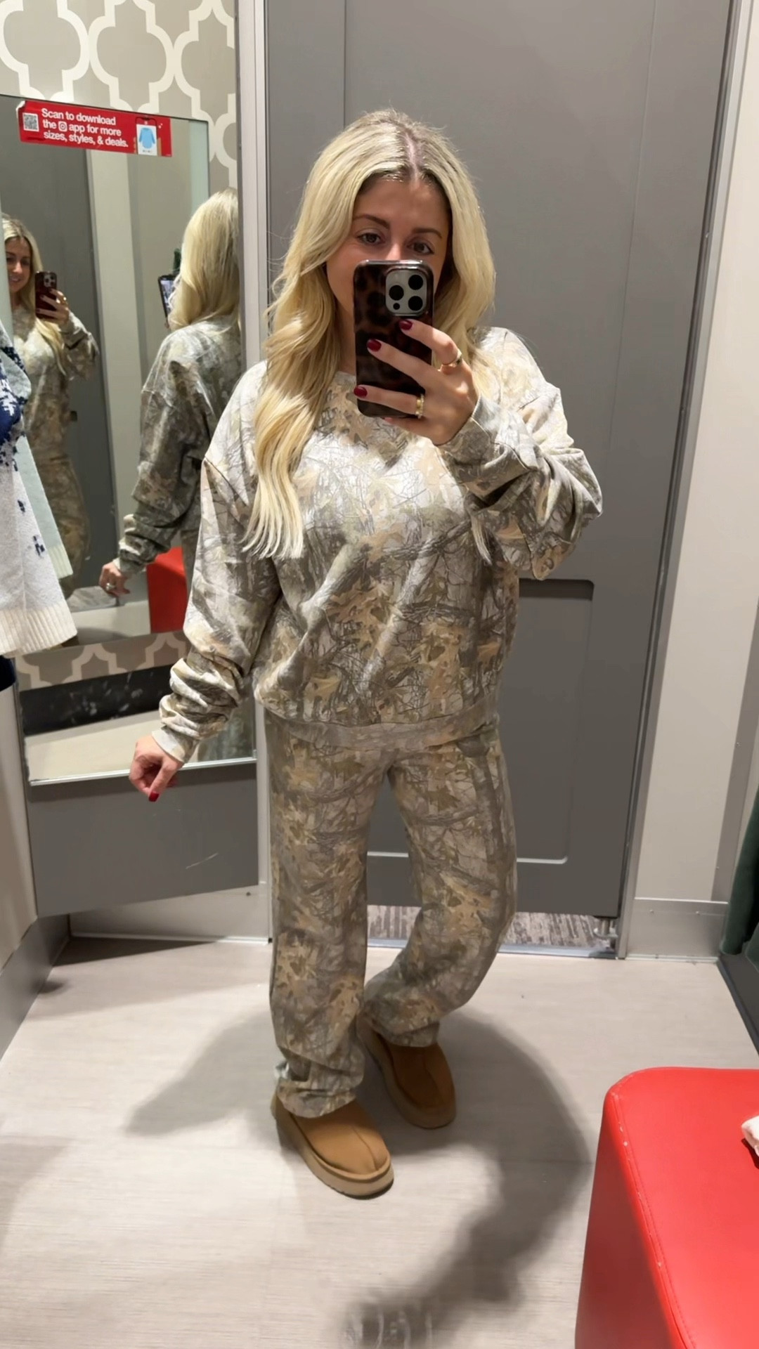 New target camo matching set
Size large sweater 
Med pants 
Uggs tts
Gift idea 

#LTKGiftGuide #LTKootd #LTKFindsUnder100