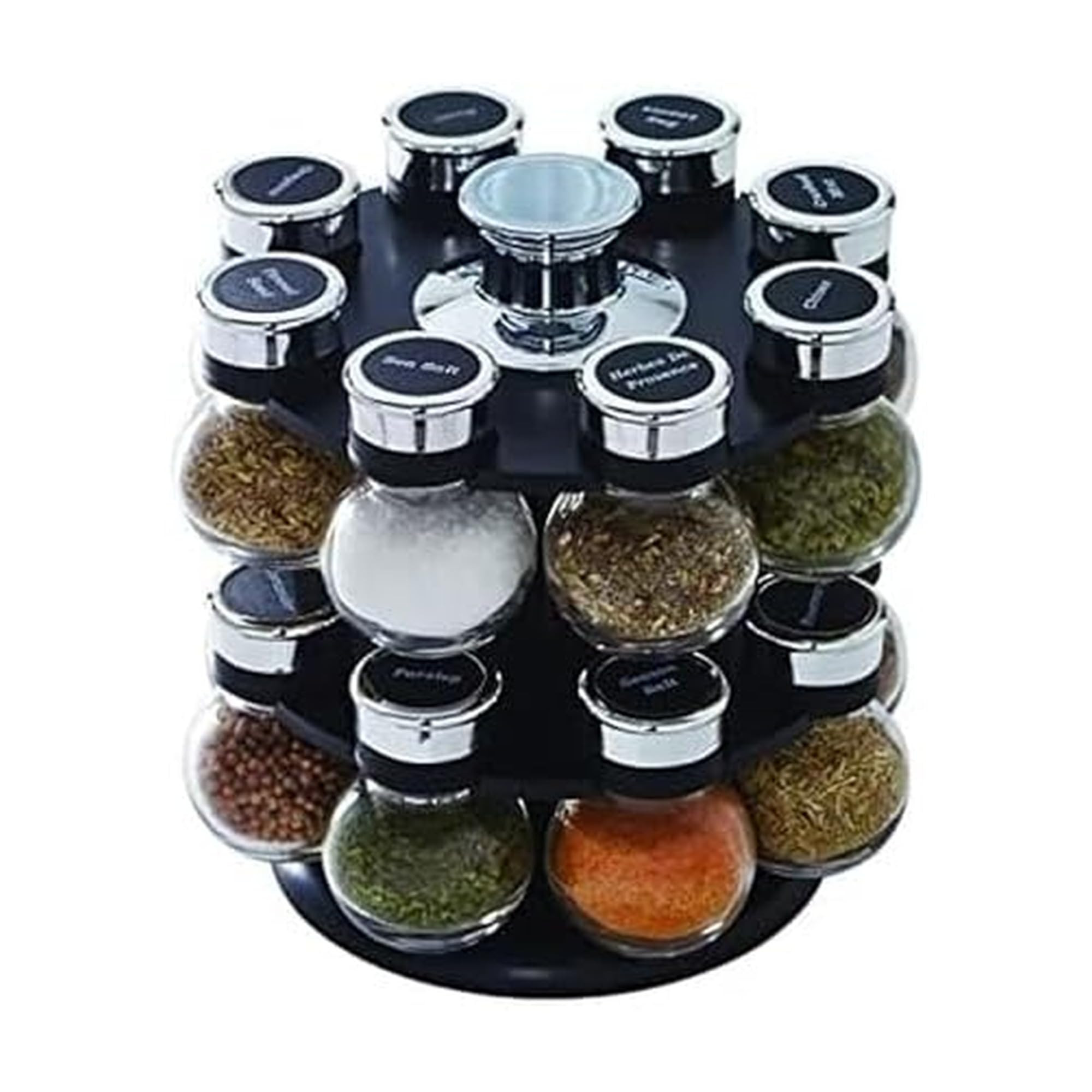 Kamenstein 16 Jar Ellington Revolving Countertop Spice Rack with Lift & Pour Caps and Spices Incl... | Amazon (US)
