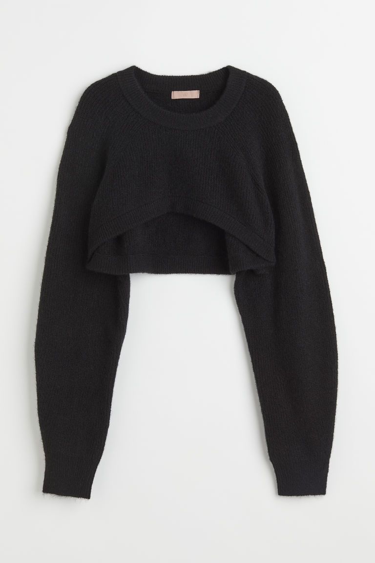 H & M - H & M+ Crop Sweater - Black | H&M (US)