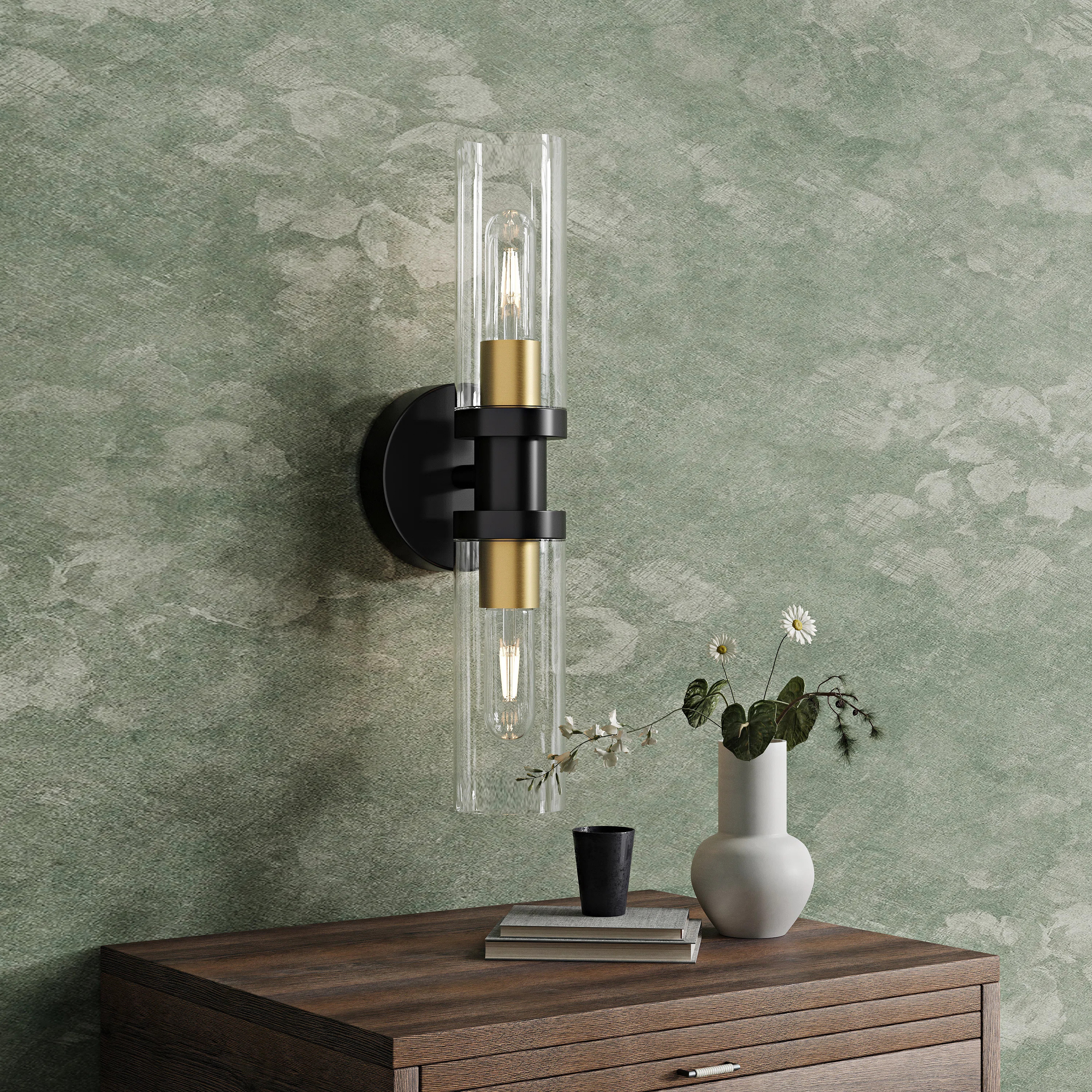 16.5" Rechargeable Dimmable Wall Sconce with Remote & Bulbs | Wayfair North America