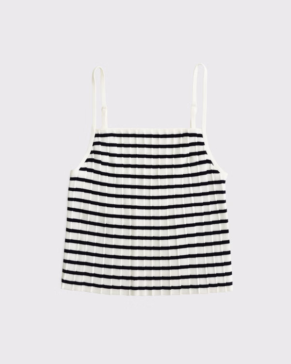 Pleated Squareneck Sweater Tank | Abercrombie & Fitch (US)