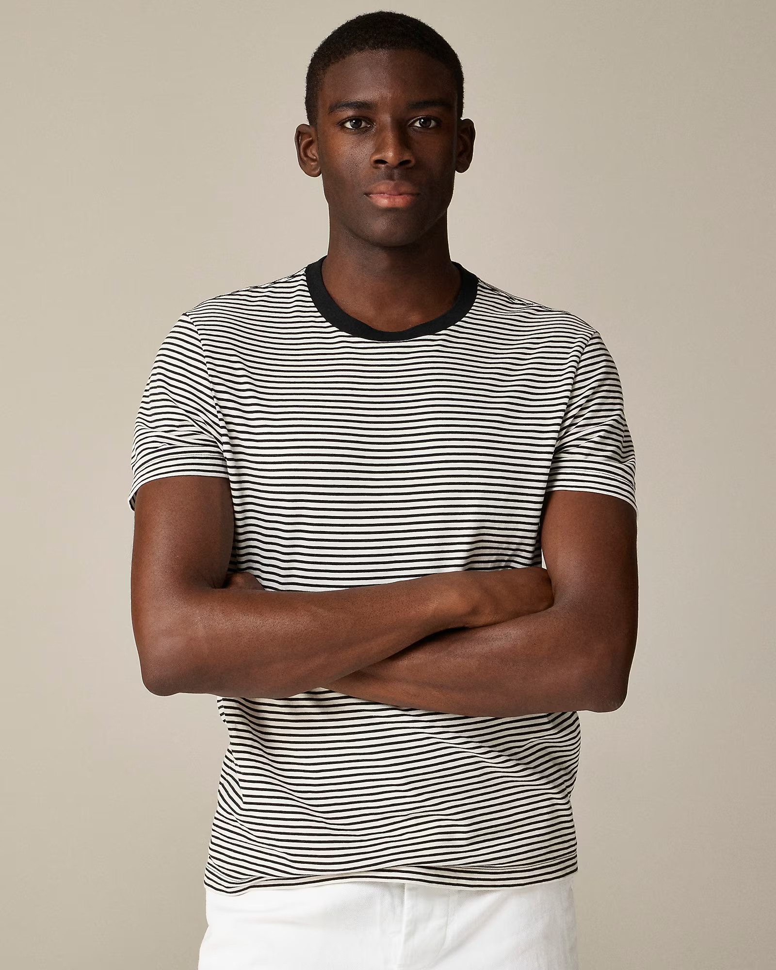 Sueded cotton T-shirt in stripe | J. Crew US