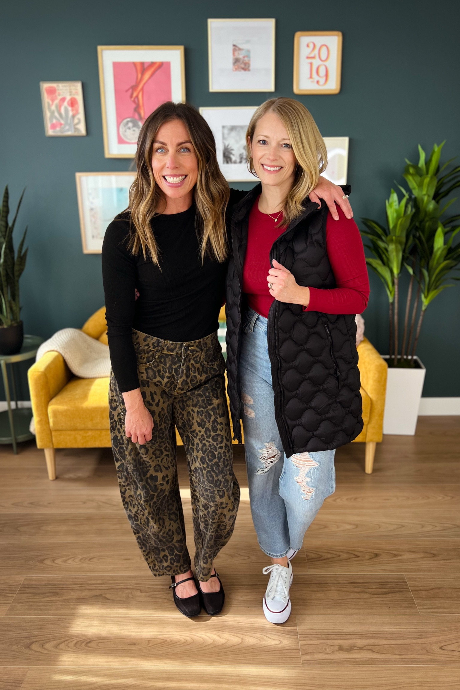 Bother wearing the same long sleeve ribbed top: k: Xs / m: small
.
Leopard barrel jeans: Xs
Vest: Xs 
Jeans: size up one 
.
Both shoes fit TTS

#LTKSaleAlert #LTKFindsUnder50 #LTKStyleTip