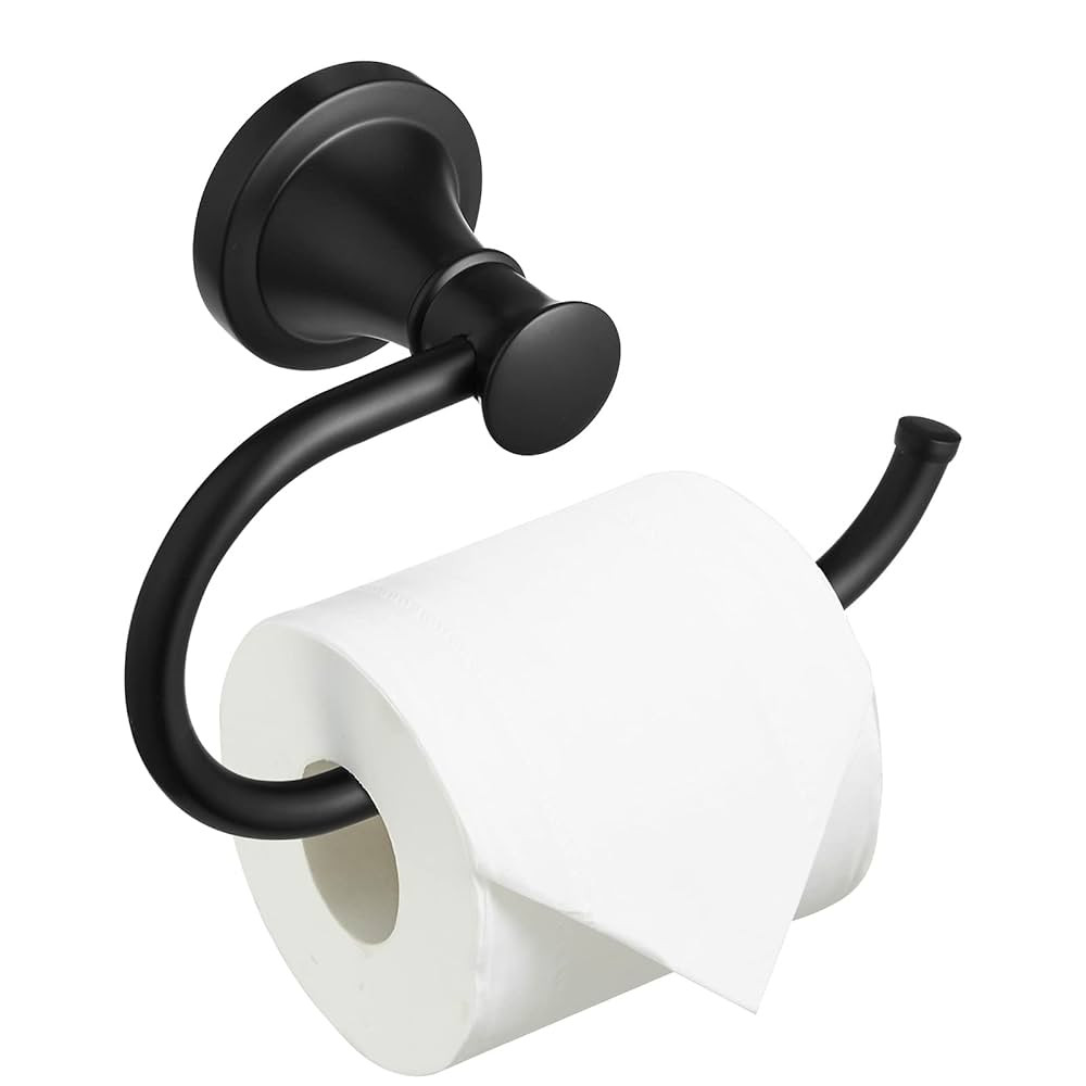 BESy Matte Black Toilet Tissue Paper Holder Matte Black Bathroom Accessories Toilet roll Paper Ha... | Amazon (US)