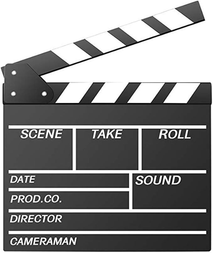 Movie Film Clap Board, Hollywood Clapper Board Wooden Film Movie Clapboard Accessory with Black &... | Amazon (US)