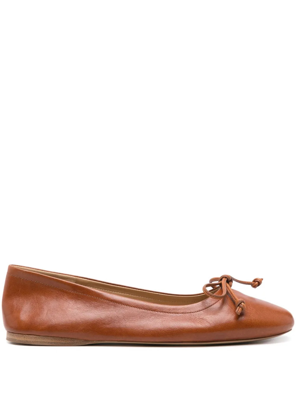 JW Anderson round-toe leather ballerina shoes - Brown | Farfetch Global